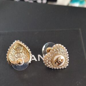 Gold Heart Stud Earrings